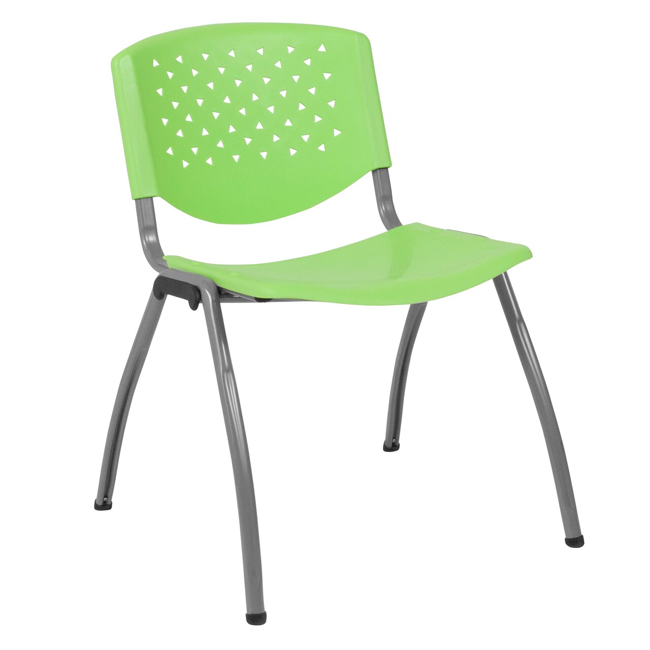 Emma and Oliver Home and Office Plastic Stack Chair with Perforated Back - Guest Chair